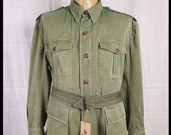 Vintage 1940s-1950s Canadian Army Green Bush Jacket
