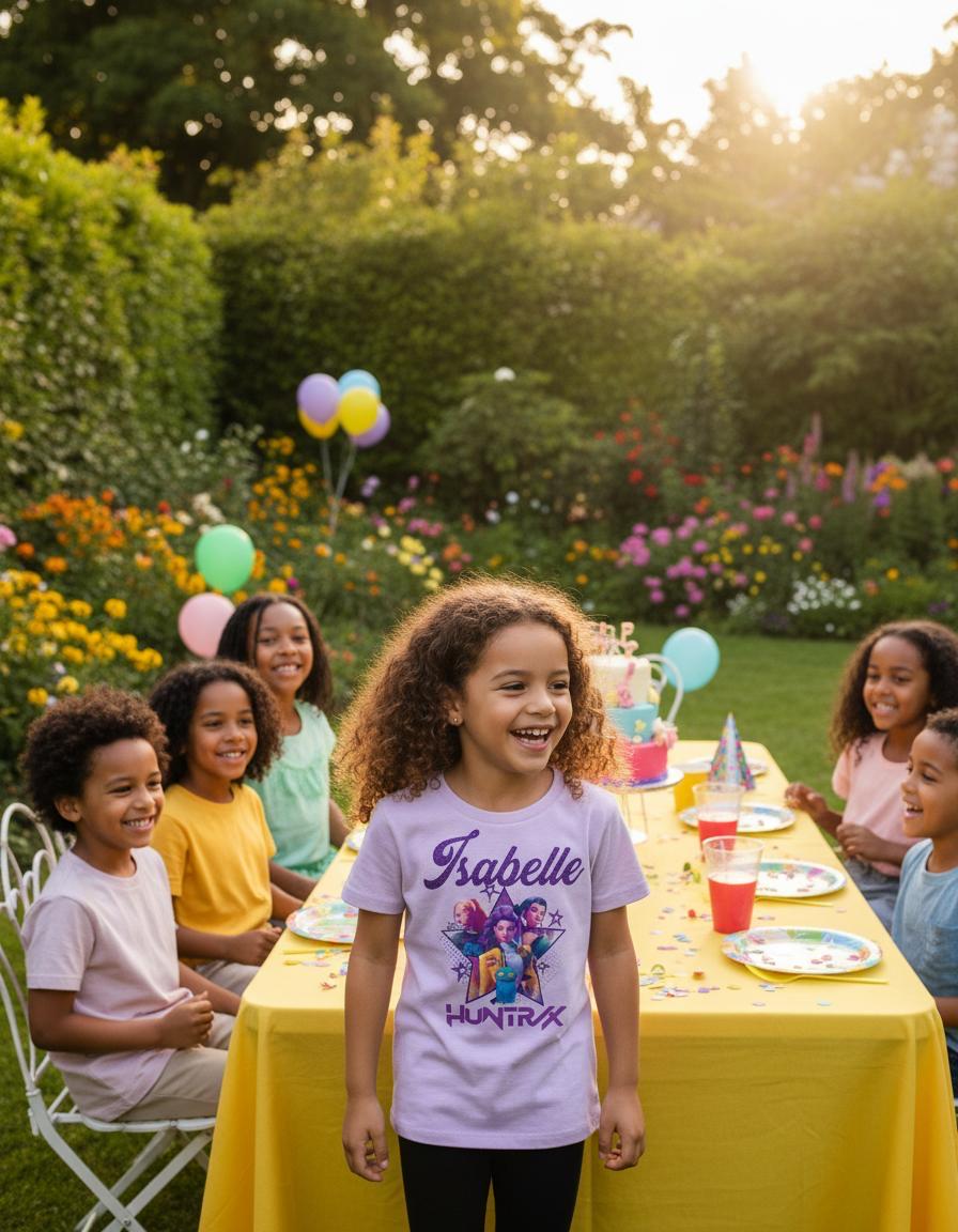 T-shirt Compleanno Bambini K-Pop Personalizzata – Nome Ed Età A Scelta – Cotone Bianco