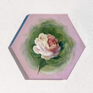Hand-Painted Rose Wall Art - Unique Mother’s Day Gift - Floral Acrylic Painting on Canvas - Cottagecore Decor