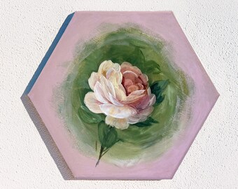 Hand-Painted Rose Wall Art - Unique Mother’s Day Gift - Floral Acrylic Painting on Canvas - Cottagecore Decor