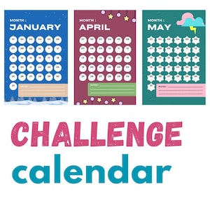 365 day CHALLENGE CALENDAR Planner Digital Tracker