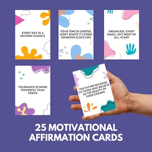 25 Motivational Affirmation cards,Cards with Motivation, Motivation Cards, Cards for children, Cards for teachers