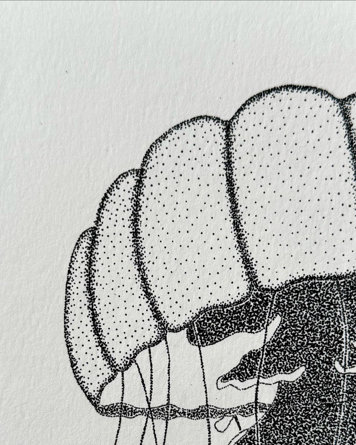 クラゲの点描アート 物理プリント - Etsy 日本