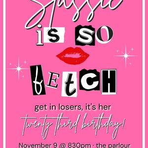 Mean Girls Birthday Invitation
