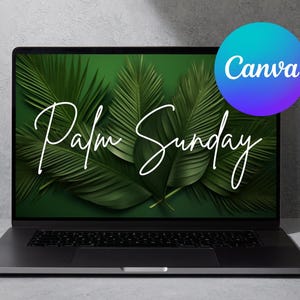 Digital Christian Sermon Series "Palm Sunday" Digital Sermon Graphic with Palm Tree Design | High-Resolution Editable Canva Template