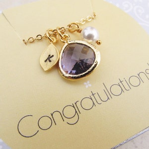 New Baby Gift, Personalized Birthstone Necklace with Card, Gold Birthstone Jewelry, New Baby Necklace, New Mom Jewelry Personalized