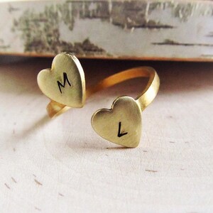 Initial Heart Ring, Gold Heart Ring, Valentines Day Gift, Couples Jewelry, Boyfriend Girlfriend Jewelry, Personalized Ring, Romantic Jewelry
