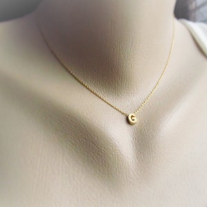Gold Initial Necklace, Tiny Letter Necklace, Initial Jewelry, Gold Letter Charm, Customized Gift, Personalized Jewelry, Layered Necklace image 4