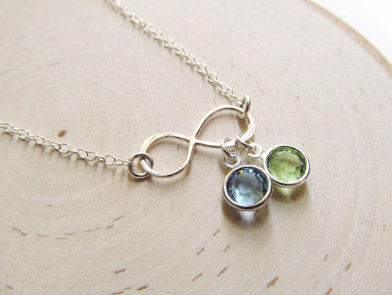 Mother's Family Birthstone Floral Petite Infinity 18 Mother's Family Birthstone Floral Petite Infinity 18