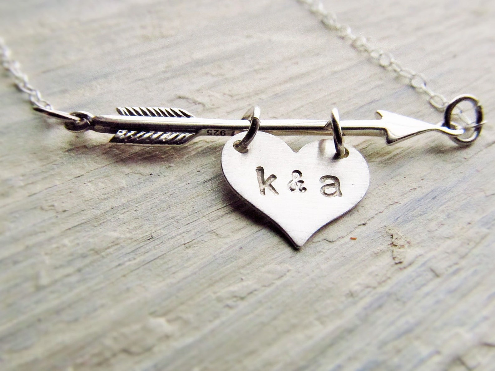 Arrow Heart Crystal Necklace main image 0