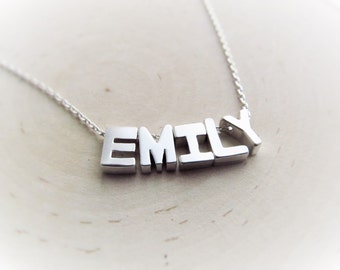 Silver Name Necklace, Letter Necklace, Personalized Jewelry for Women, Letter Name, Personalized Name Jewelry, Customized Gift for Her