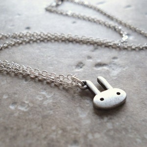Bunny Necklace, Silver Rabbit Charm, Pendant Necklace, Cute, Geekery,  Petite Jewelry