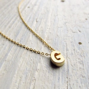 Gold Initial Necklace, Tiny Letter Necklace, Initial Jewelry, Gold Letter Charm, Customized Gift, Personalized Jewelry, Layered Necklace image 2