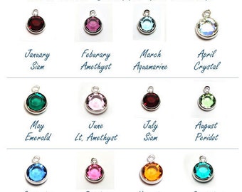 Add A Birthstone Charm -- Additional Dangles for Necklaces -- Not Available Separately, Add-on Only