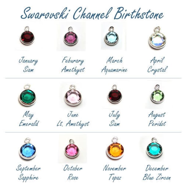 Add A Birthstone Charm -- Additional Dangles for Necklaces -- Not Available Separately, Add-on Only