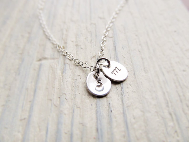 Dainty Initial Necklace Sterling Silver Initial Necklace - Etsy