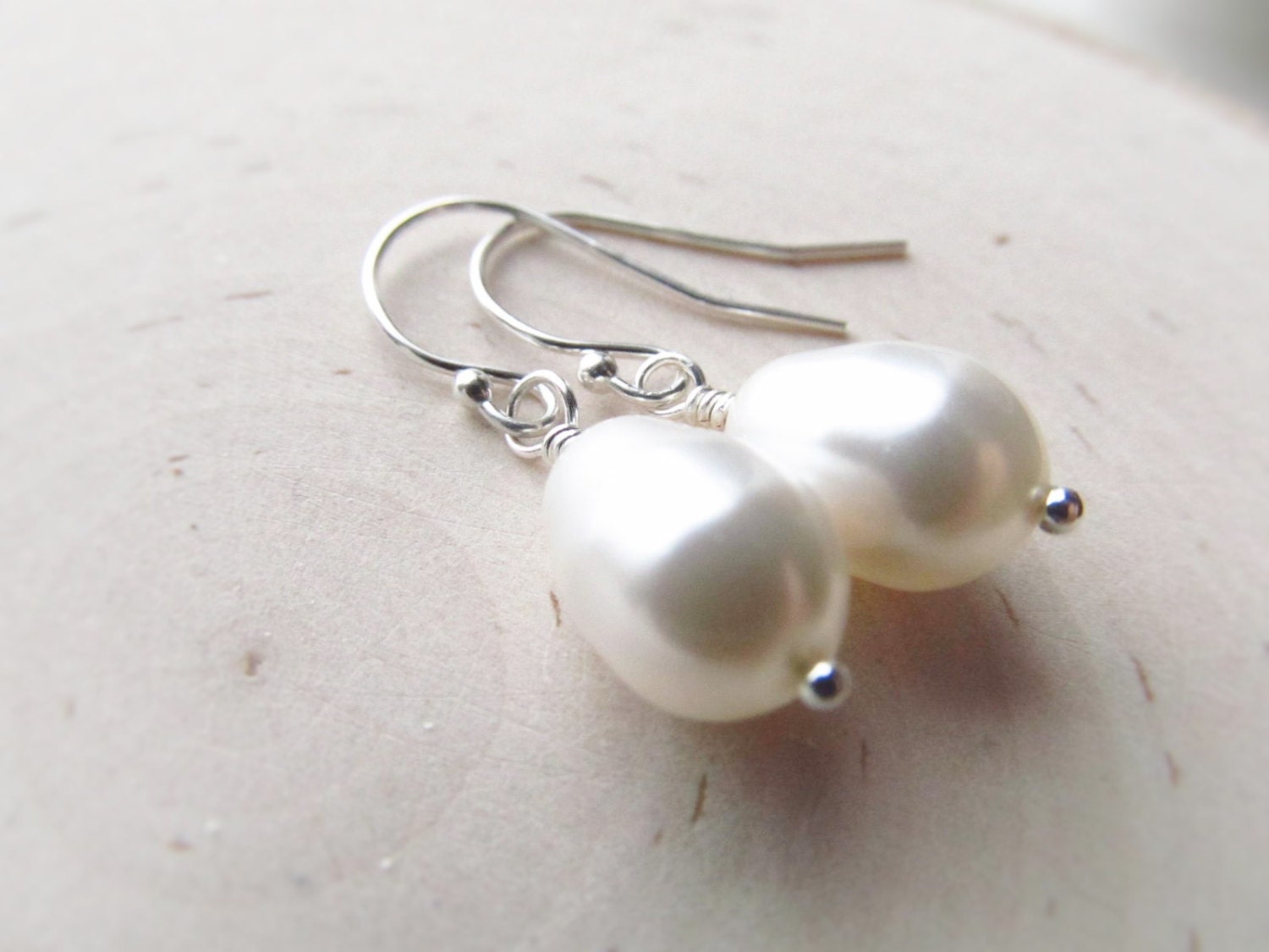 Pearl Drop Earrings Silver Bridesmaid Earrings You Choose - Etsy