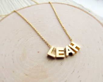 Name Necklace, Gold Letter Necklace, Personalized Jewelry for Girls, Letter Name, Personalized Necklace Name, Customizable Gift for Women
