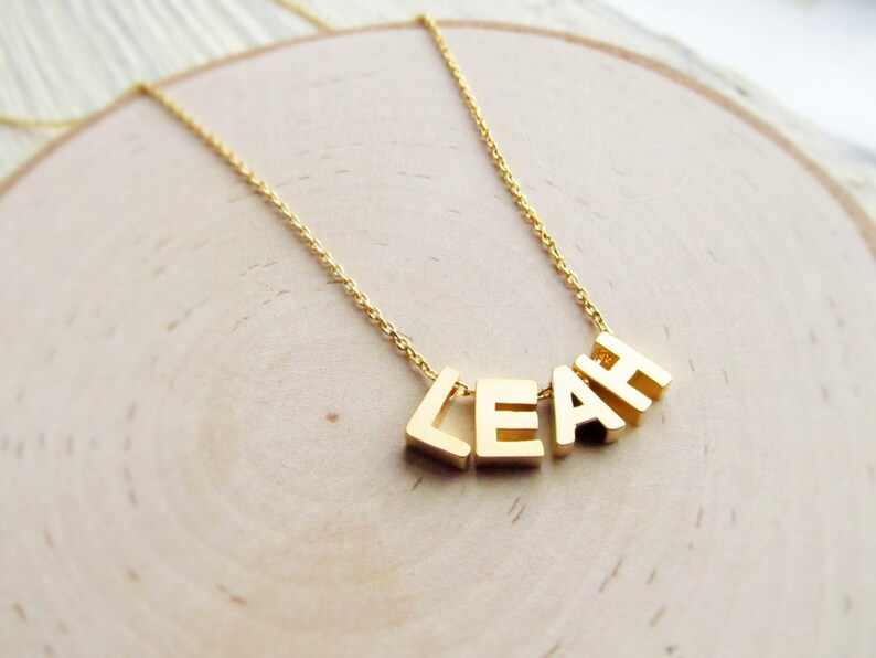 Name Necklace Gold Letter Necklace Personalized Jewelry for Etsy