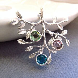 Family Tree Necklace Birthstone, Personalized Mom Jewelry, Mothers Jewelry, Mom Birthstone Necklace, Grandma Necklace, Mother&#39;s Day Gift