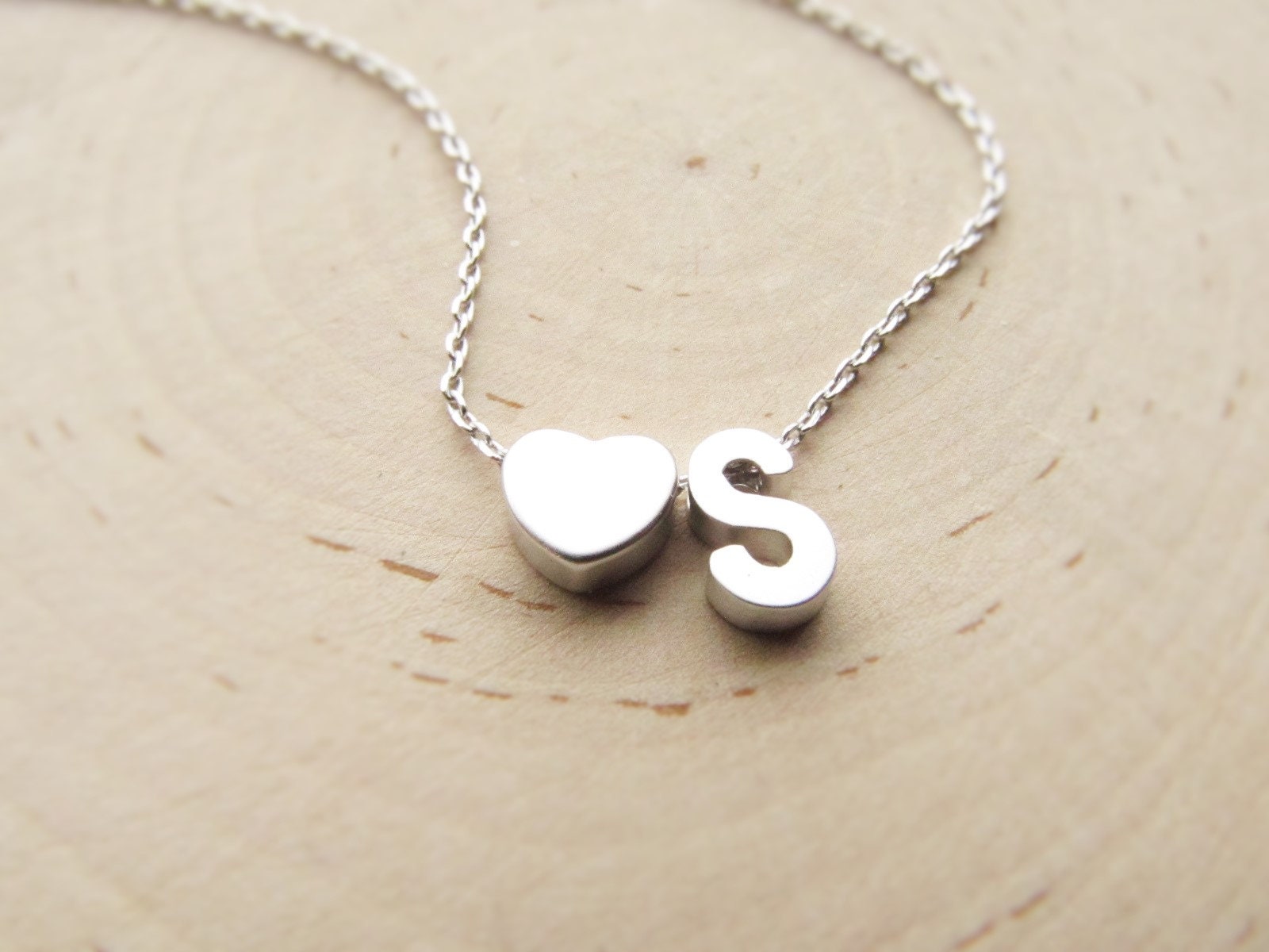 Details about / 925 Silver Enamel Heart Shape Pendant Initial Letter Alphabet Handmade Jewelry