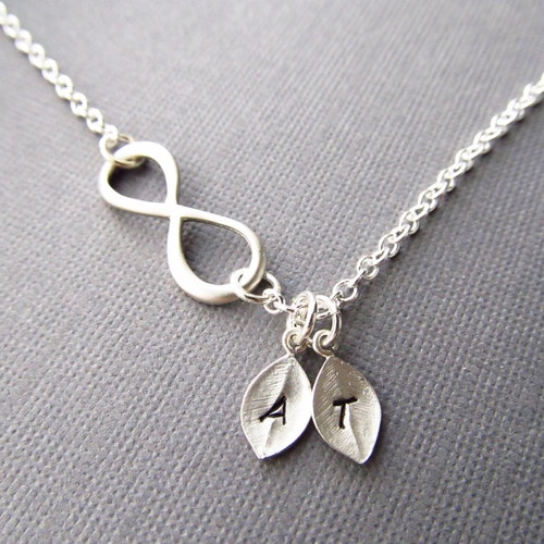 Personalized Infinity Necklace Initial Necklace Mom Jewelry Etsy