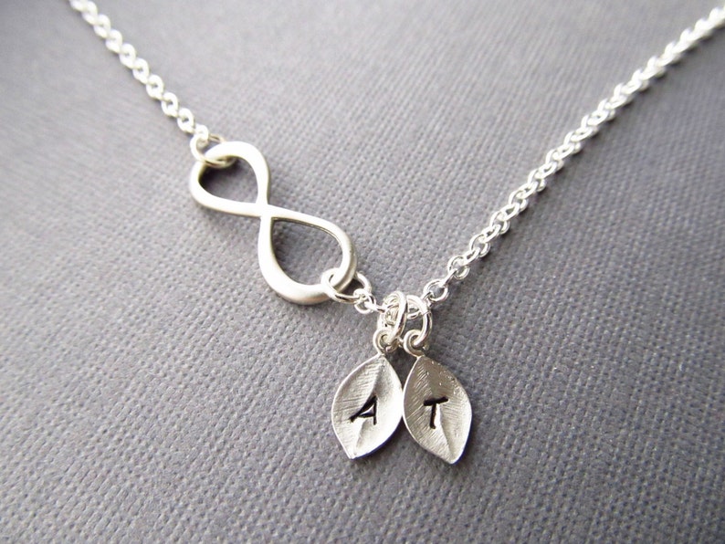 Personalized Infinity Necklace Initial Necklace Mom Jewelry Etsy