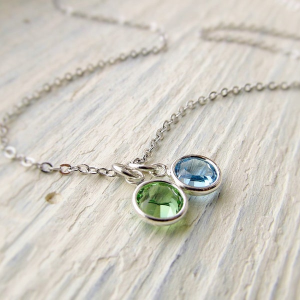 Mother Birthstone Necklace, Mom Jewelry, Mothers Jewelry, Couples Necklace, Newlywed Necklace, Family Birthstone, Mother's Day Gift