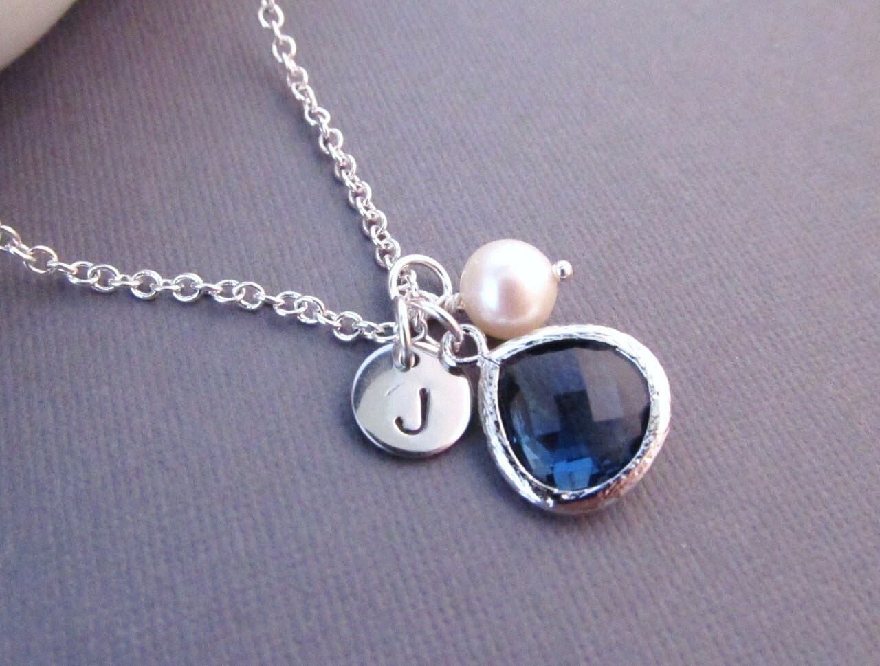 June Birthstone Necklace Alexandrite Necklace Initial Disc - Etsy