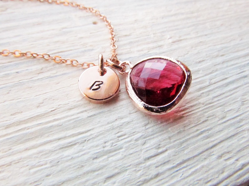 July Birthstone Gifts Rose Gold Ruby Necklace With Disc Etsy July birthstone gifts rose gold ruby necklace with disc etsy