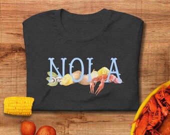 NOLA Crawfish Season Watercolor Shirt, Unisex Louisiana Tee