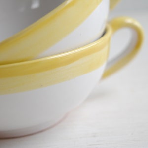 Vintage Danish Teacup Set, Nymolle Denmark White and Yellow Teacups and Saucers image 5