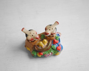 Vintage Porcelain Bird Salt and Pepper Shakers