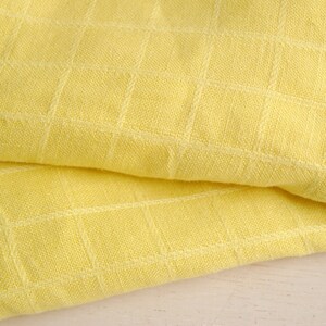 Vintage Yellow Linen Tablecloth, Small Linen Table Cover 35 x 34 image 5