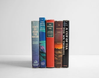 Conjunto de cinco libros de ficción de tapa dura vintage, conjunto de libros de tapa dura vintage