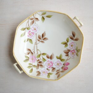 Antique Nippon Porcelain Dish with Pink Flowers image 2