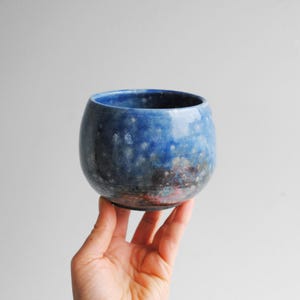 Vintage blå Raku Studio keramikvas