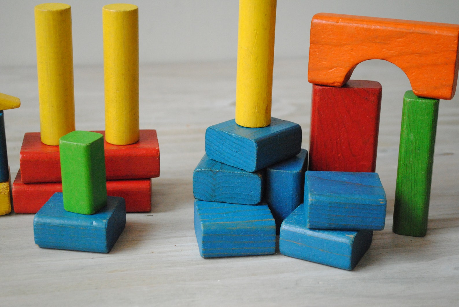 Vintage Kids Wood Block Set Playskool Wooden Block Set Etsy