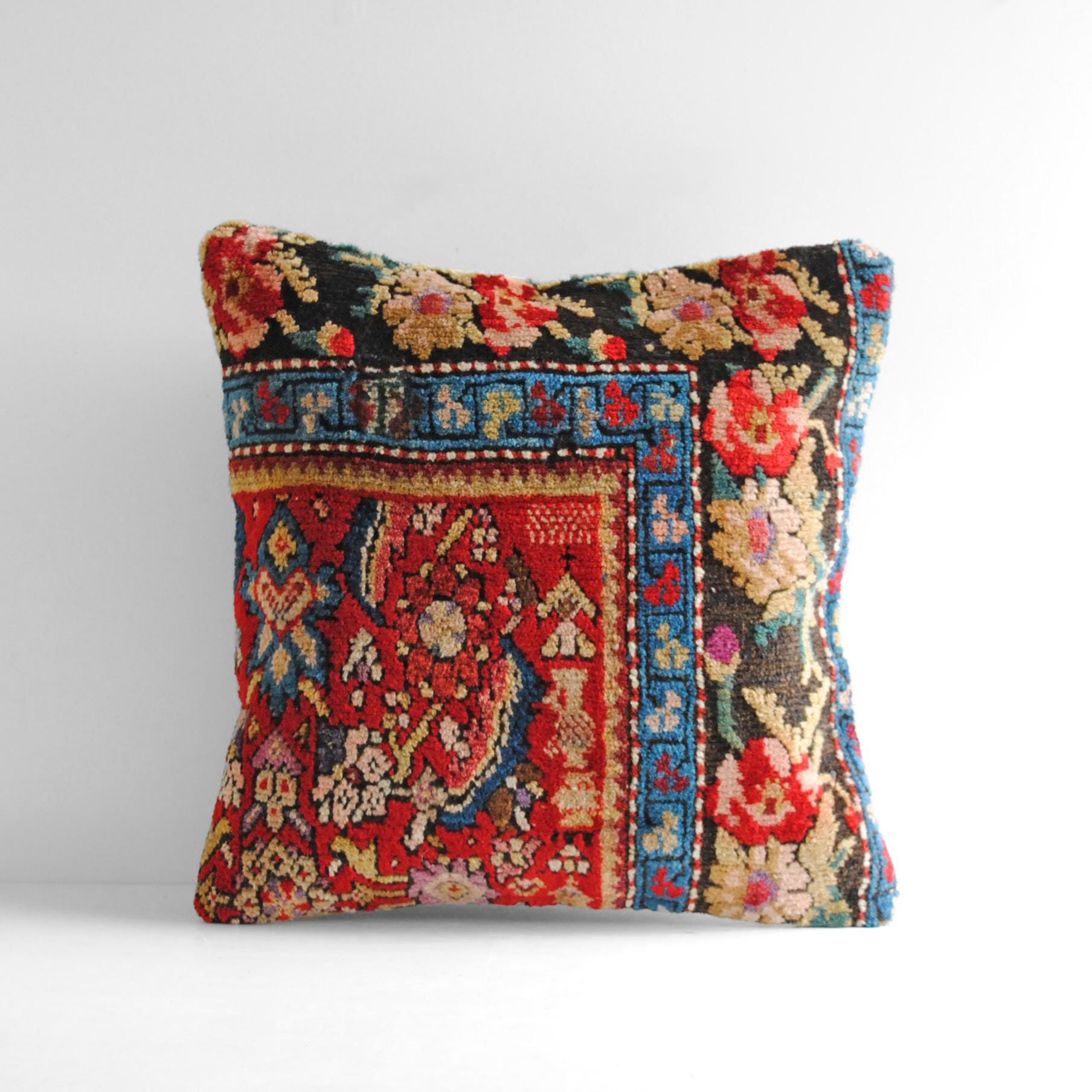 ヴィンテージオリエンタルラグ クッションカバー 18インチ x 18インチ