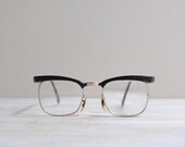 SALE Vintage Eyeglasses 1960s Black Metal Rim