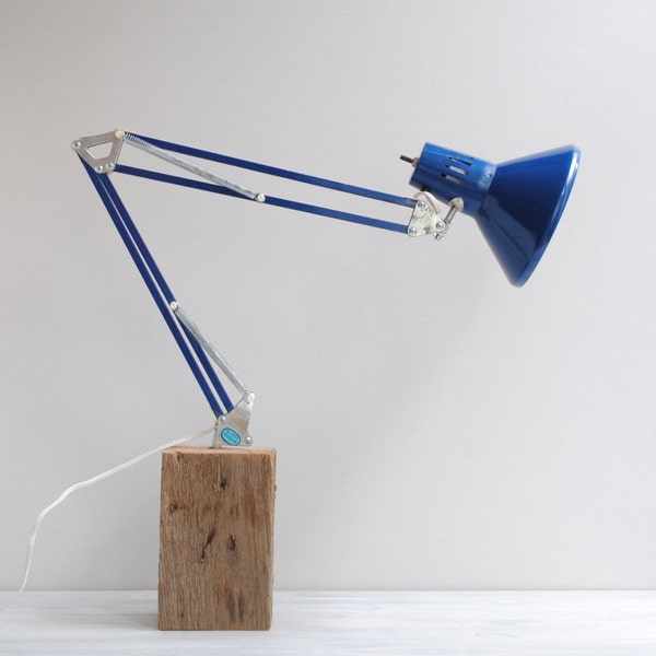 Vintage Clamp Lamp Schreibtischlampe in blau