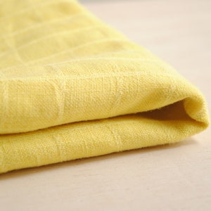 Vintage Yellow Linen Tablecloth, Small Linen Table Cover 35 x 34 image 6