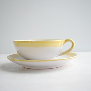 Vintage Danish Teacup Set, Nymolle Denmark White and Yellow Teacups and Saucers image 9