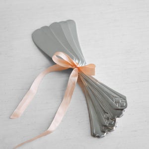 Set von 5 Vintage Buttermesser mit Silberplatte