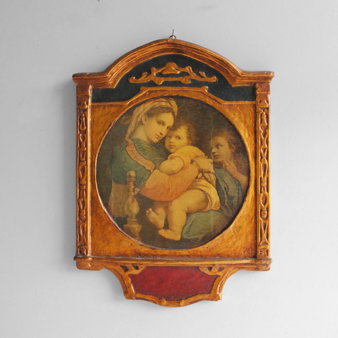 Vintage Madonna and the Chair by Raphael Wall Plaque - Etsy