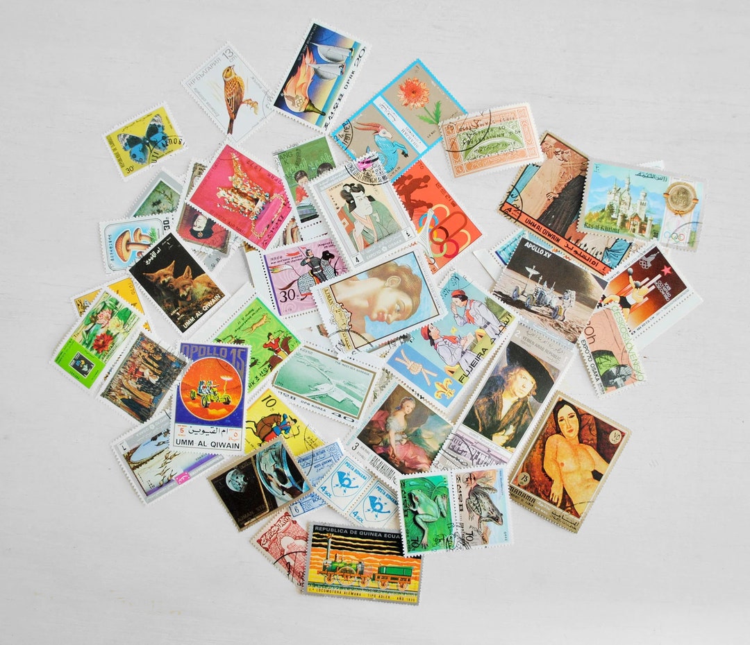 Lot of 50 Vintage Postage Stamps, Assorted Countries & Years - Etsy