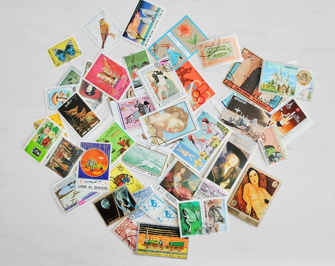Lot of 50 Vintage Postage Stamps, Assorted Countries & Years - Etsy