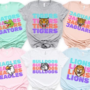 Custom School Mascot Shirt,School Spirit Tee,Favorite Team Shirt,Personalized School Logo Shirt,High School Mascot Tee,Team Mascot Shirt