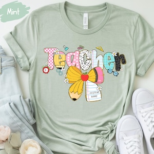 Maglietta personalizzata con nome dell&#39;insegnante: maglietta personalizzata per il ritorno a scuola