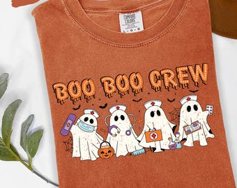 Halloween Nurse Comfort Colors Shirt: Spooky Boo Crew Costume